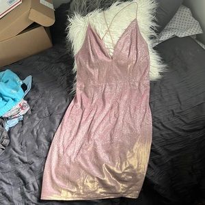 Sparkly Blush Pink Spaghetti Strap Dress